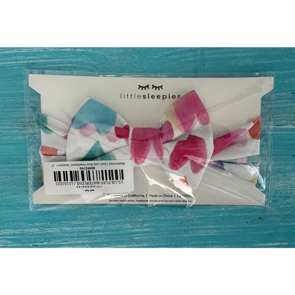 Little Sleepies Accessories - Little Sleepies Watercolor Love Bow Headband Size Newborn - 3T